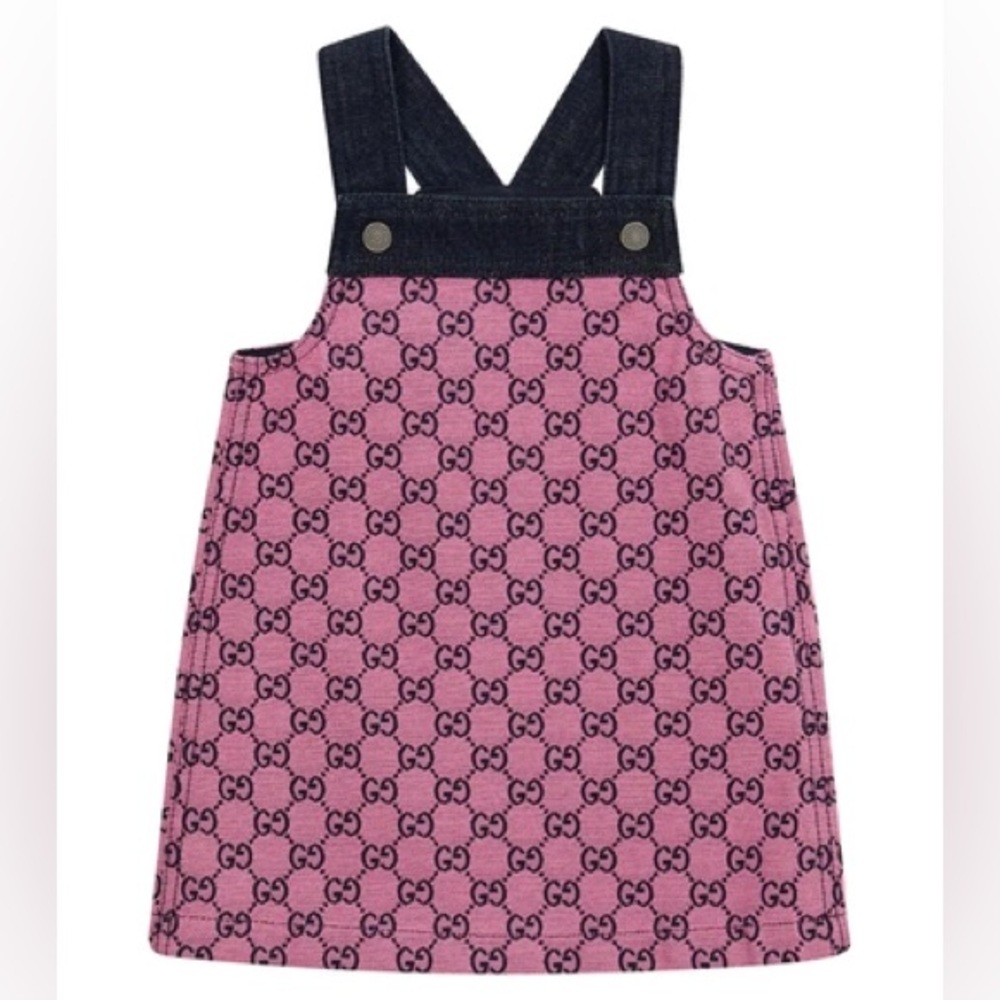 Authentic Gucci - Iconic Pink GG jacquard with Denim Straps